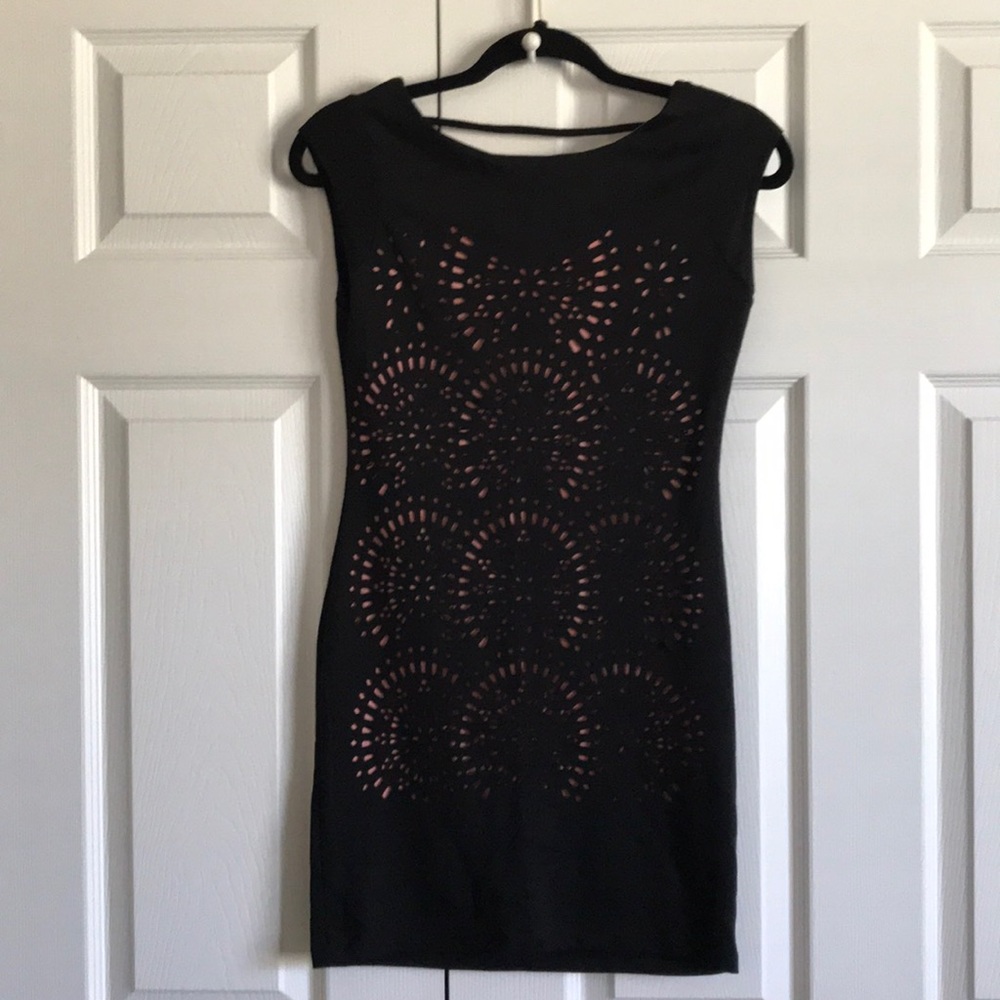 Pink and black dress
